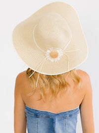 WOMEN'S FLOWER RIBBON SUN HAT