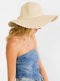 WOMEN'S FLOWER RIBBON SUN HAT