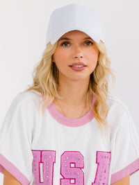WOMEN'S SOLID ADJUSTABLE STRAP BASEBALL CAPS
