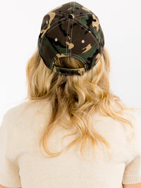 WOMEN'S CAMO PRINT ADJUSTABLE STRAP BASEBALL CAPS