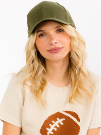 WOMEN'S SOLID ADJUSTABLE STRAP BASEBALL CAPS