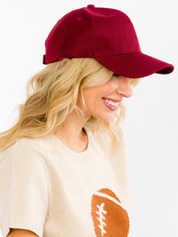 WOMEN'S SOLID ADJUSTABLE STRAP BASEBALL CAPS