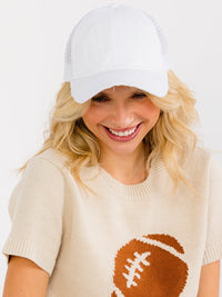 WOMEN'S ADJUSTABLE STRAP DISTRESS TRUCKER CAPS