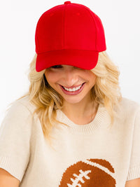WOMEN'S SOLID ADJUSTABLE STRAP BASEBALL CAPS