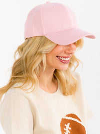 WOMEN'S SOLID ADJUSTABLE STRAP BASEBALL CAPS