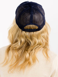 WOMEN'S ADJUSTABLE STRAP DISTRESS TRUCKER CAPS