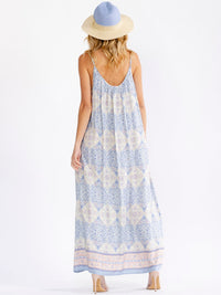 WOMEN'S SLEEVELESS PAISLEY PRINT LOOSE FIT MAXI DRESS