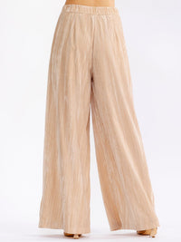 WOMEN'S BUTTON CLOSURE FRONT POCKETS WIDE LEG PANTS