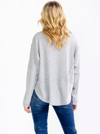 WOMEN'S LONG SLEEVE BUTTON UP HIGH-LOW OVERSIZED WAFFLE TOP