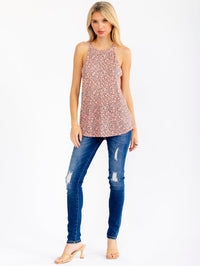 WOMEN'S SLEEVELESS ANIMAL PRINT TANK TOP