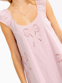 WOMEN'S SLEEVELESS EYELET BOWS TUNIC MINI DRESS