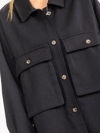 WOMEN'S LONG SLEEVE BUTTON UP FRONT POCKETS JACKET