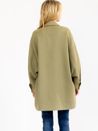 WOMEN'S LONG SLEEVE BUTTON UP FRONT POCKETS JACKET