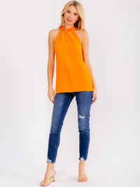 WOMEN'S SLEEVELESS HALTER NECK LOOSE FIT TOP