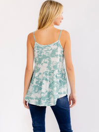 WOMEN'S SLEEVELESS V-NECK TIE DYE TANK TOP