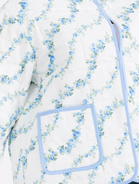 PLUS SIZE LONG SLEEVE BUTTON CLOSURE FRONT POCKETS FLORAL PRINT JACKET