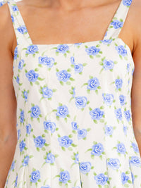 WOMEN'S SLEEVELESS SQUARE NECK FLORAL ROMPER