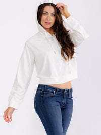 WOMEN'S LONG SLEEVE RHINESTONES PULLOVER HOODED SWEATERS