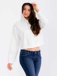 WOMEN'S LONG SLEEVE RHINESTONE HOODED PULLOVER SWEATERS