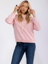 WOMEN'S LONG SLEEVE STARS DETAILED HOODED PULLOVER SWEATER