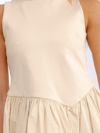 WOMEN'S SLEEVELESS TUNIC RUFFLE BOTTOM HEM MINI DRESS