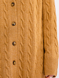 WOMEN'S LONG SLEEVE BUTTON UP CABLE RIBBED CARDIGAN