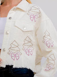 WOMEN'S LONG SLEEVE BUTTON UP FRONT POCKETS CORDUROY CHRISTMAS JACKET