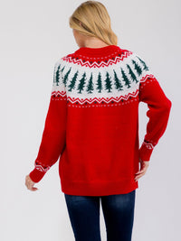 *****PLUS SIZE LONG SLEEVE HOLIDAY PRINT PULLOVER SWEATER