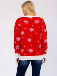 ****PLUS SIZE LONG SLEEVE MERRY CHIRSTMAS HOLIDAY GRAPHIC PULLOVER SWEATER