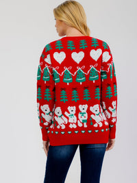 *****PLUS SIZE LONG SLEEVE HOLIDAY PRINT PULLOVER SWEATER