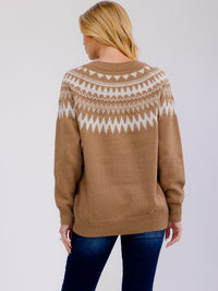 ****PLUS SIZE LONG SLEEVE HOLIDAY PRINT PULLOVER SWEATER