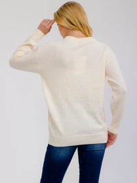 ****PLUS SIZE LONG SLEEVE LOVE PRINT PULLOVER COLORBLOCK SWEATER