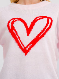 ****PLUS SIZE LONG SLEEVE HEARTS GRAPHIC PULLOVER SWEATER