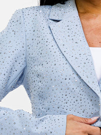 WOMEN'S LONG SLEEVE BUTTON CLOSURE RHINESTONES BLAZER