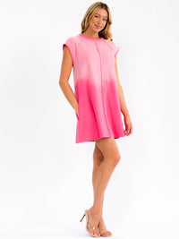 WOMEN'S SLEEVELESS FRONT POCKETS TIE DYE TUNIC MINI DRESS