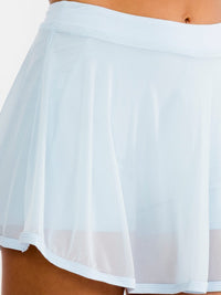 WOMEN'S ELASTIC WAIST SOLID MINI SKORTS