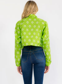 WOMEN'S LONG SLEEVE ZIP UP STARS PRINT WINDBREAKER PULLOVER JACKET