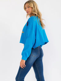 WOMEN'S LONG SLEEVE SEQUINS STARS PRINT PULLOVER SWEATER