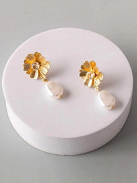 FASHION GOLD & SILVER FLOWER EARRINGS