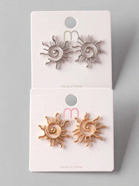 FASHION GOLD & SILVER SUN EARRINGS
