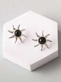 FASHION GOLD & SILVER SUN EARRINGS