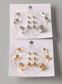 FASHION GOLD & SILVER MULTI PENDANTS EARRINGS