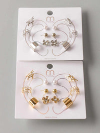 FASHION GOLD & SILVER MULTI PENDANTS EARRINGS
