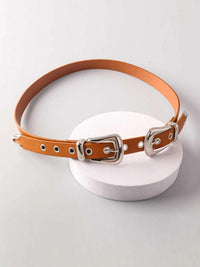 FASHION DOUBLE SQUARE BUCKLE WAIST BELT
