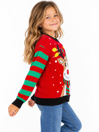 KIDS LONG SLEEVE CHRISTMAS GRAPHIC PULLOVER SWEATER
