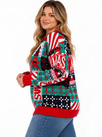 PLUS SIZE LONG SLEEVE XMAS HOLIDAY GRAPHIC PULLOVER SWEATER