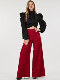 WOMEN'S ZIP UP WIDE LEG PALAZZO PANTS
