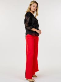 WOMEN'S ZIP UP WIDE LEG PALAZZO PANTS