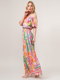 WOMEN'S SHORT SLEEVE MULTI COLOR BLOUSE