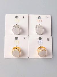 FASHION GOLD & SILVER MARBLE STONE RINGS